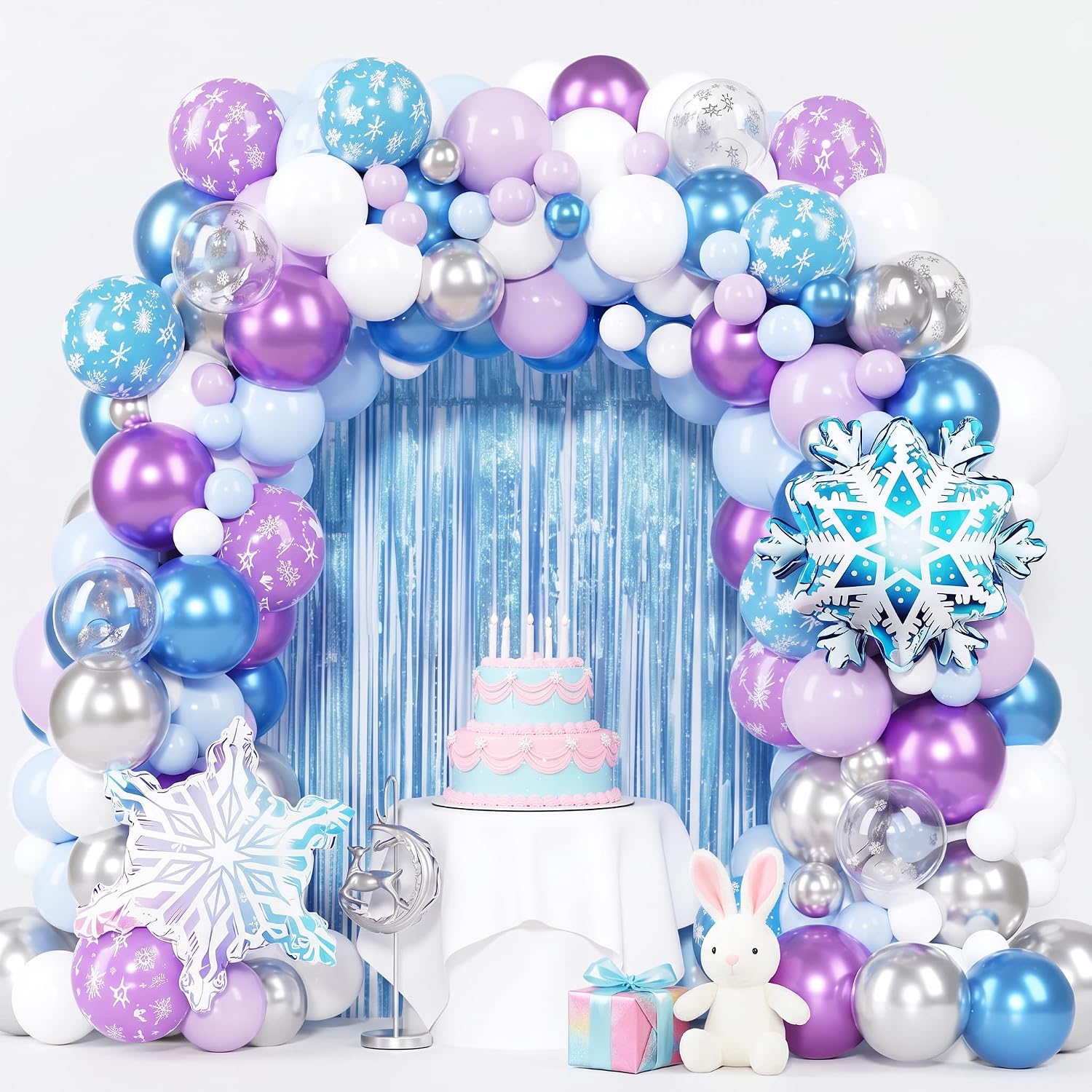 Balloon Arch Kit - 148Pcs Frozenn Balloons Arch Kit Winter