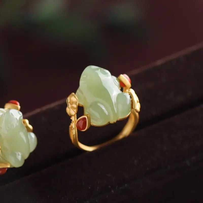 Green Jade Frog Rings Charms N - Event Suppliers recension och pris