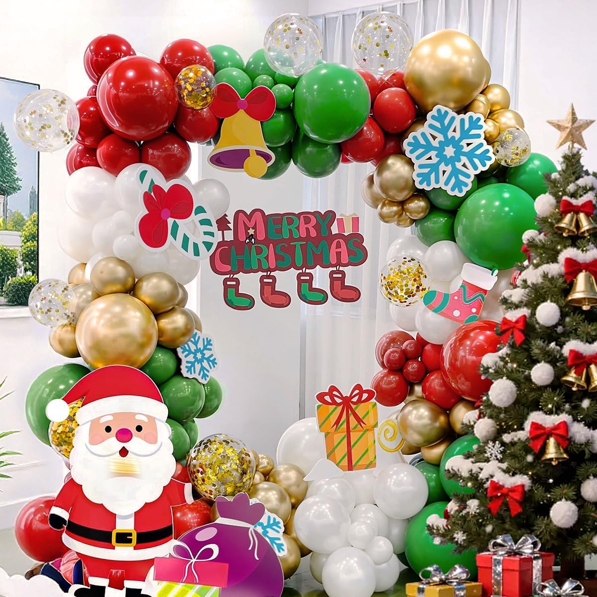 Red White Green and Gold Ballo - Balloon Arch Kit recension och pris
