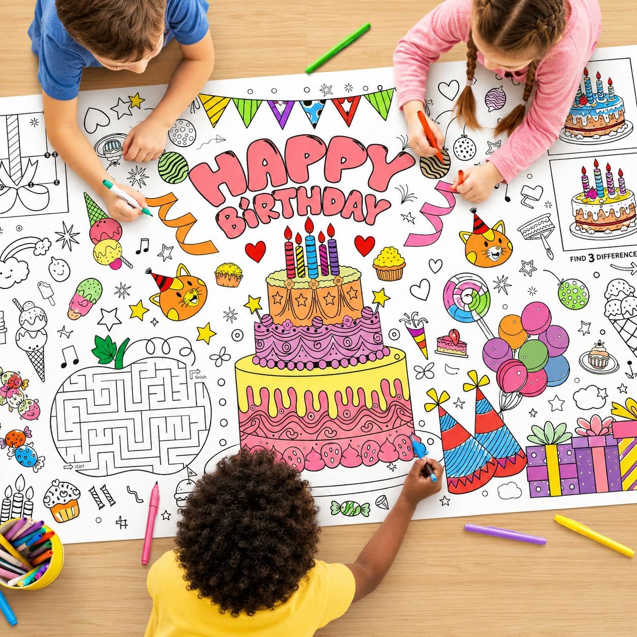 Kids Giant Coloring Poster DIY - Table Cloth Disposable recension och pris