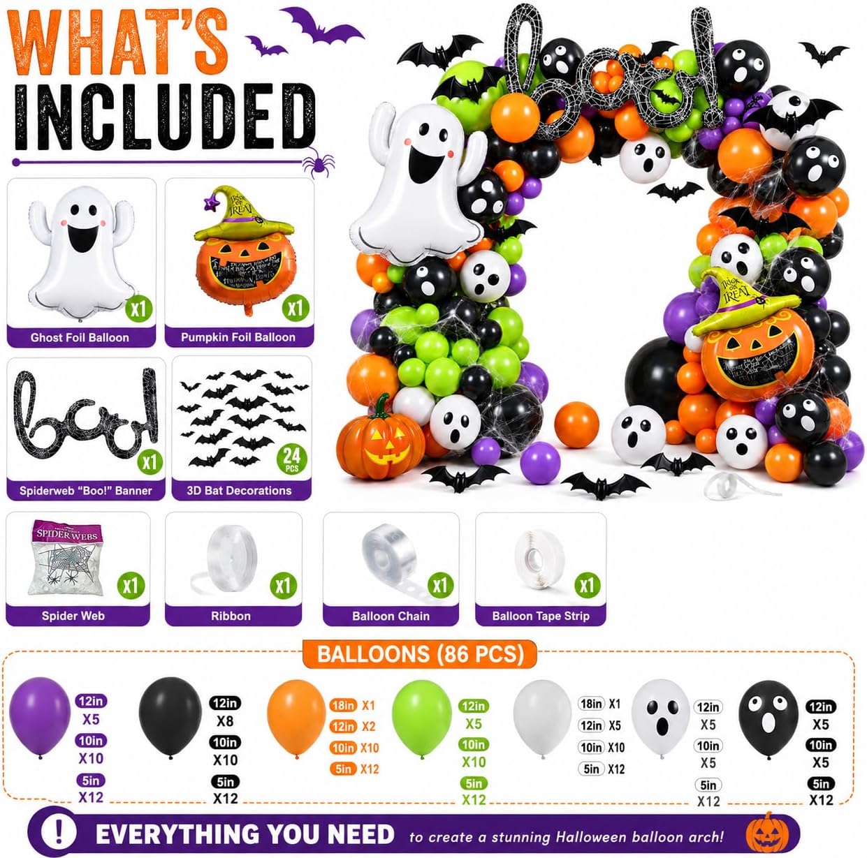 184Pcs Halloween Balloon Arch  - Balloon Arch Kit recension och pris