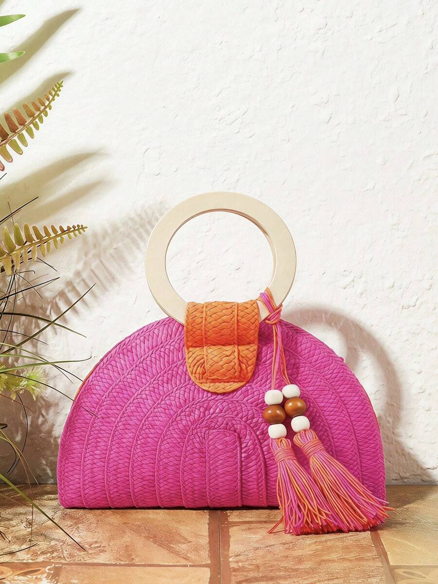 Ladies Round Wooden Arm Two-Co - Paper Straw Color recension och pris