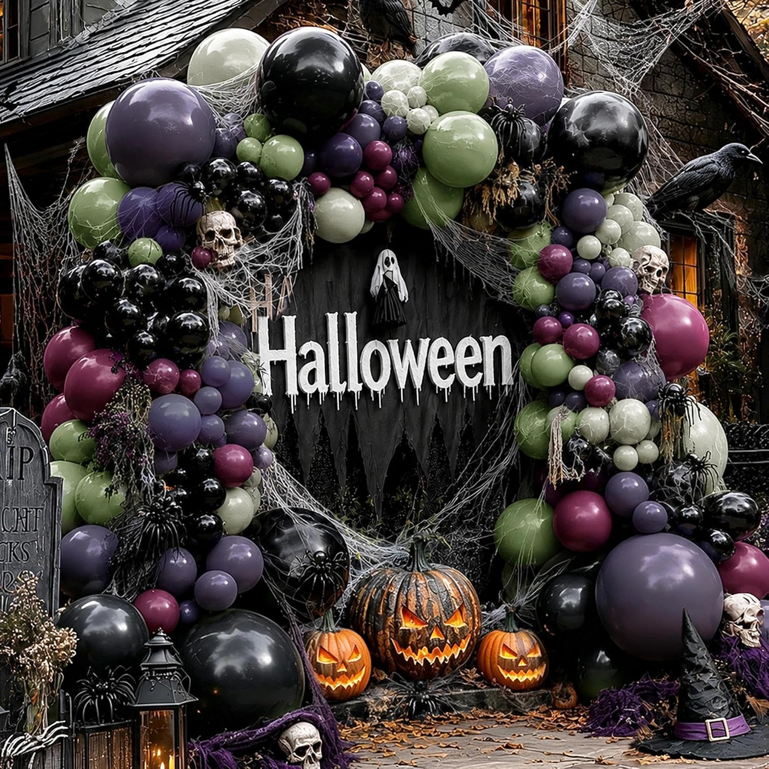 Black Purple Green Halloween S - Balloon Arch Kit recension och pris