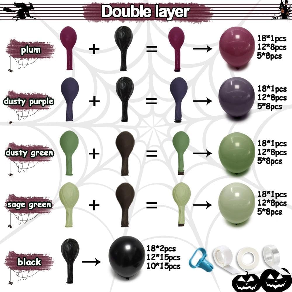 Black Purple Green Halloween S - Balloon Arch Kit recension och pris