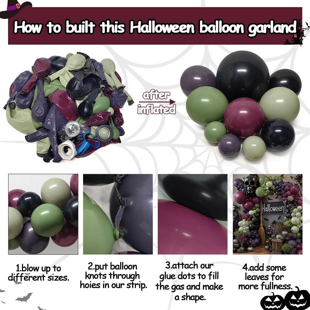 Black Purple Green Halloween S - Balloon Arch Kit recension och pris