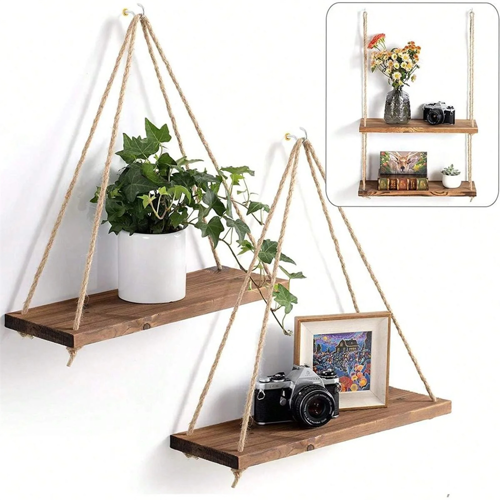 1Set Wood Hanging Shelves Swin - Flower Wall Panel recension och pris