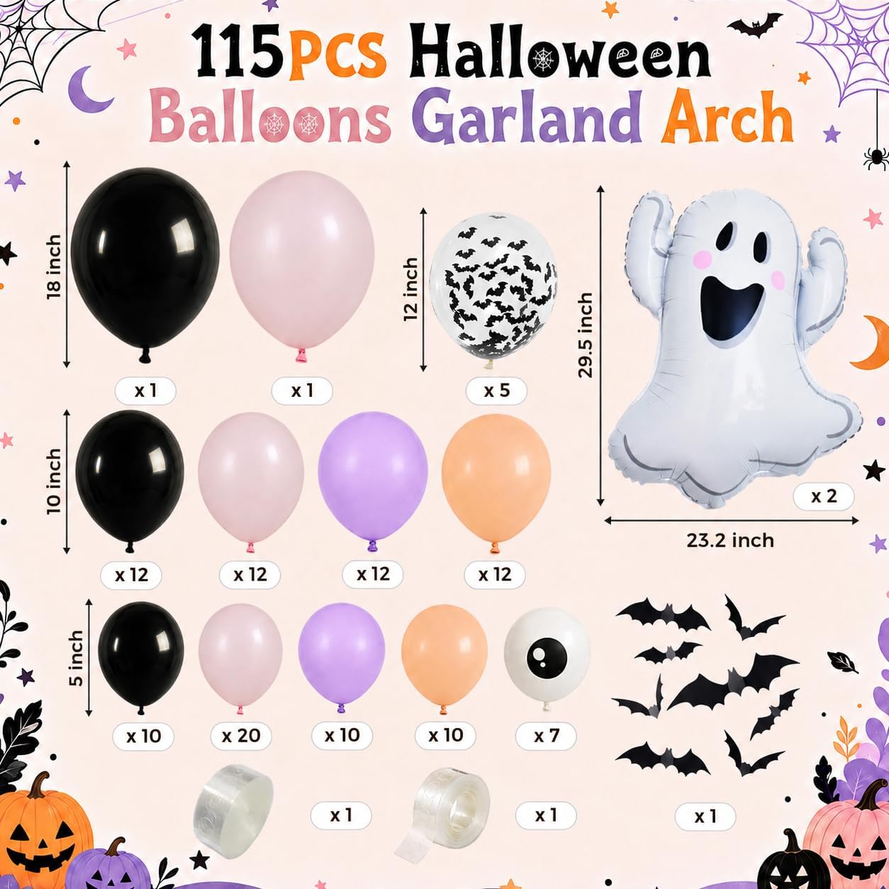 Halloween Balloons Garland Arc - Balloon Arch Kit recension och pris