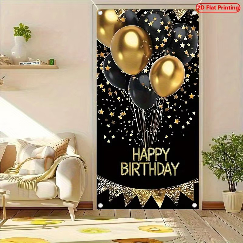 2D Door Banner, 1 Elegant Blac - Party Banner Gold recension och pris
