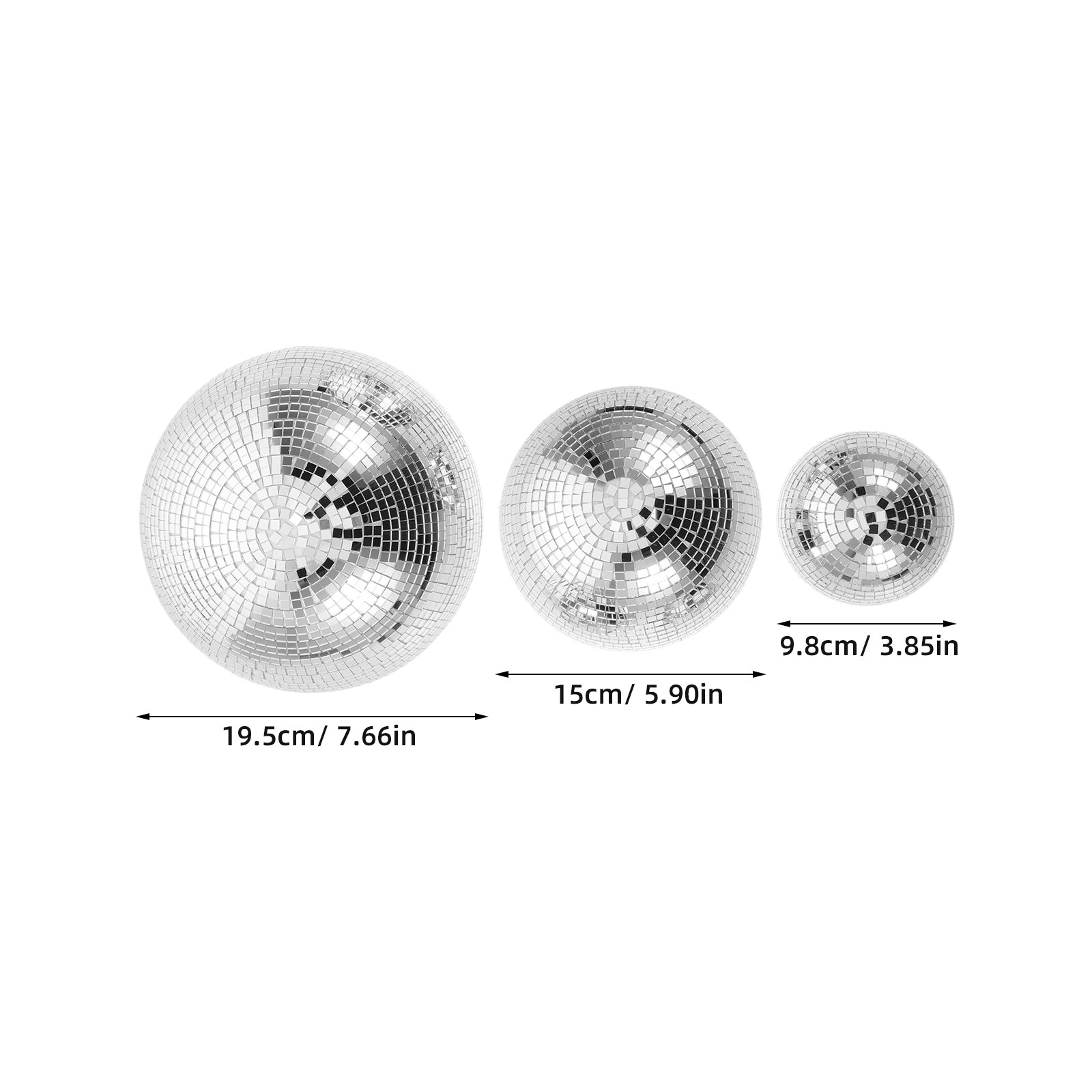 3Pcs Mirror Disco Ball Glass R - Event Party Dj recension och pris