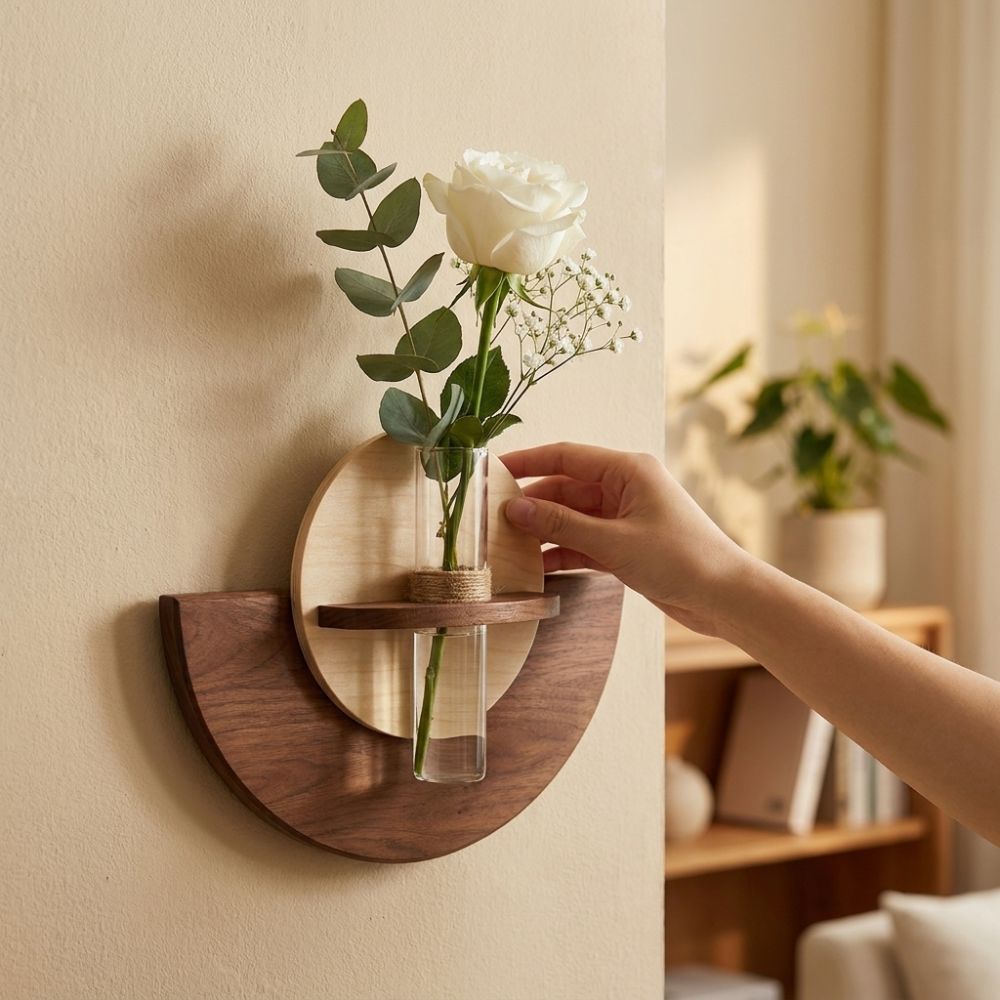 Oval Wood Wall Mount Flower Sh - Flower Wall Panel recension och pris